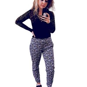 Uniqlo Blue Floral Print Ankle Pants Size XS